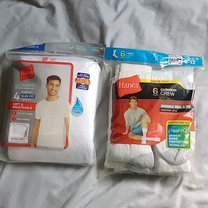 Pack of HanesT-shirts and Crew Socks